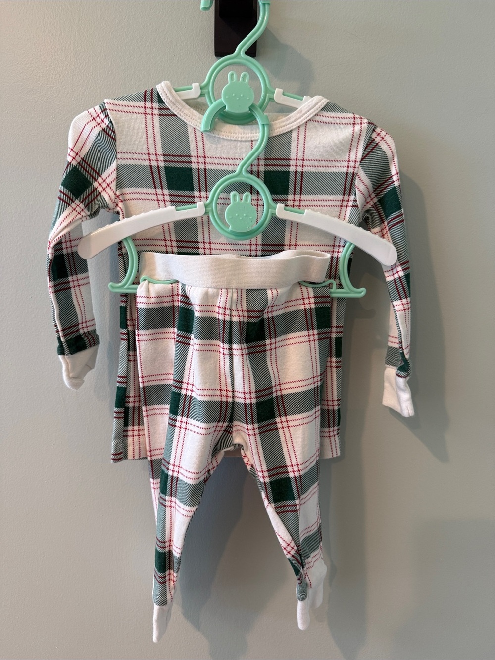 Wondershop 12M Toddler Sleepwear Pajama Set - Green & Red Plaid